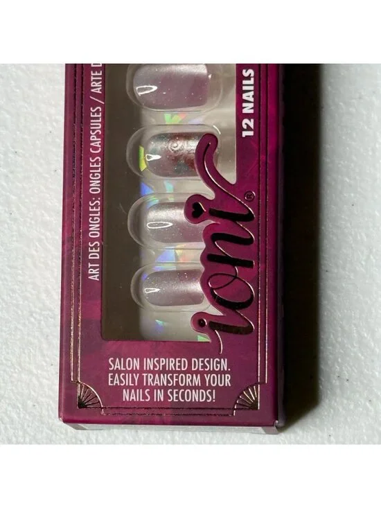 Ioni Veil of Allure Nail Art Tips – 12 Short Square Press On Nails Roses - Picture 4 of 5